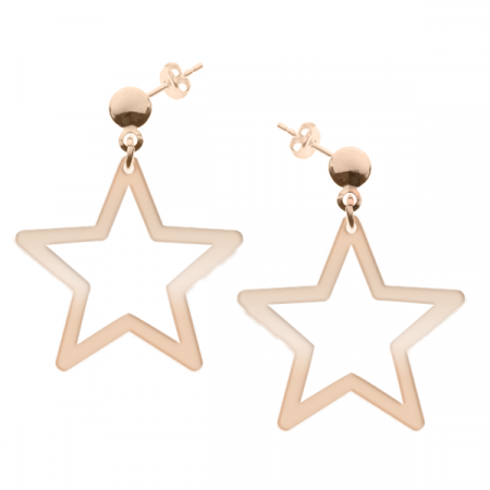 Cercei personalizati - Selena - Cercei personalizati stea din argint 925 placat cu aur roz - Tija