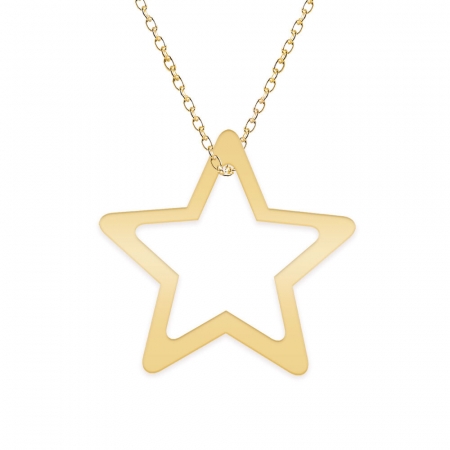 Pandantive - Selena - Colier personalizat argint 925 placat cu aur galben 24K cu pandantiv stea