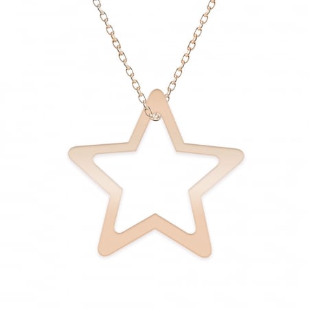 Pandantive - Selena - Colier personalizat argint 925 placat cu aur roz cu pandantiv stea