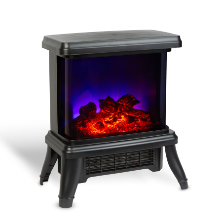 Semineu electric decorativ, LED, radiator 1000-1500W, termostat, negru [2]