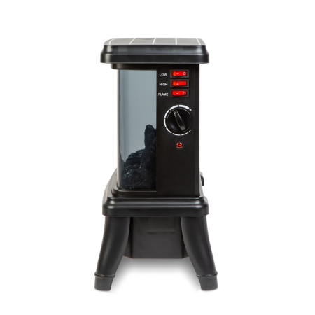 Semineu electric decorativ, LED, radiator 1000-1500W, termostat, negru [4]