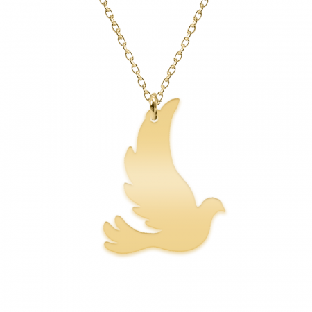 Bijuterii placate cu aur - Serenity - Colier personalizat argint 925 placat cu aur galben 24K Porumbel