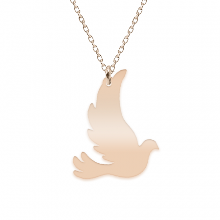 Bijuterii placate cu aur - Serenity - Colier personalizat argint 925 placat cu aur roz Porumbel