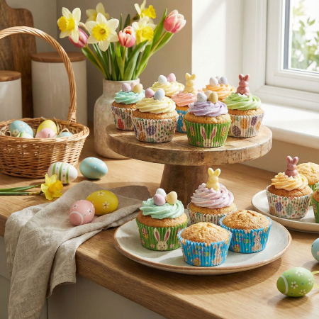 Set 100 bucati hartie briosa cu tematica de Paste (25 x 4 culori) - 7 x 5 x 3.2 cm [0]