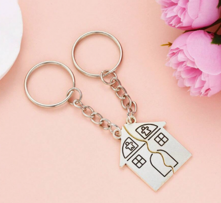 Pentru casa - Set 2 brelocuri pentru cupluri – Casa Fericirii