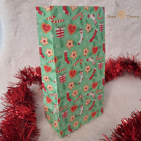 Accesorii - Set 2 pungi de hartie de Craciun - ideale pentru Secret Santa