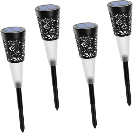 Casa si Gradina - Set 4 lampi solare cu 5 LED-uri, tip bat, 600 mAh, pentru gradina, terasa, plastic