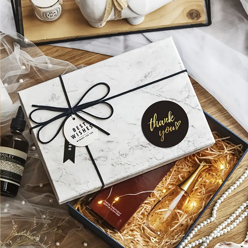 Set 500 etichete „Thank You” autoadezive – 4 culori, scris auriu [3]