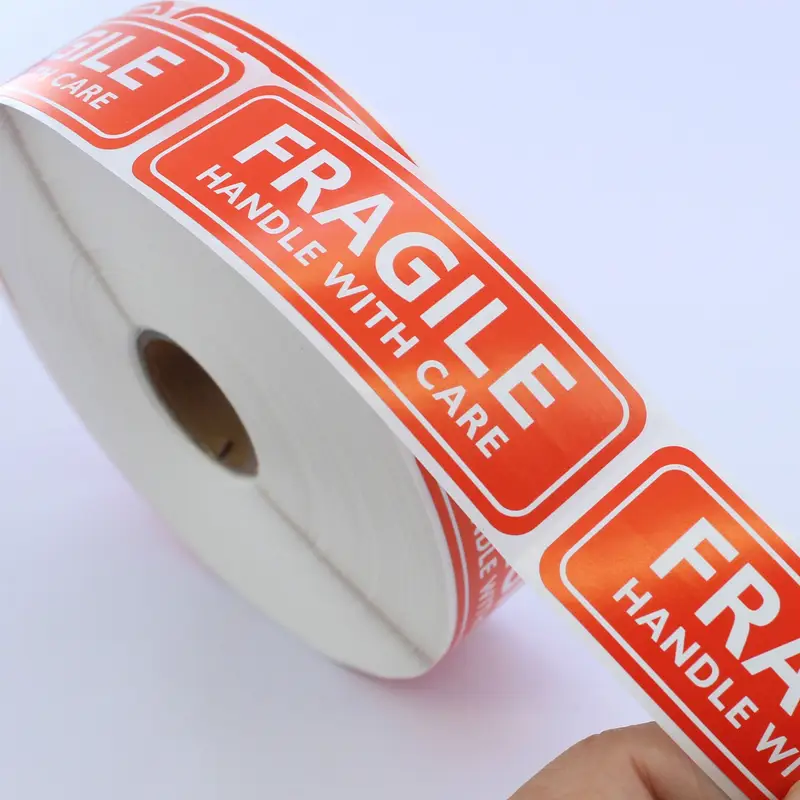 Set 500 etichete autoadezive „Fragile / Handle with care” – pe rolă [0]