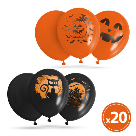Casa si Gradina - Set balon de Halloween - 6 tipuri - 20 piese / pachet