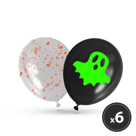 Casa si Gradina - Set balon de Halloween - fosforescent - 6 piese / pachet