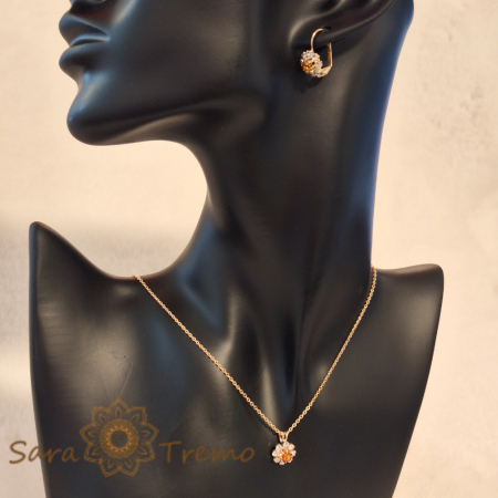 Set bijuterii placate cu aur - cristale de culoarea chihlimbarului [6]