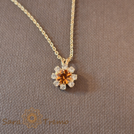 Set bijuterii placate cu aur - cristale de culoarea chihlimbarului [2]