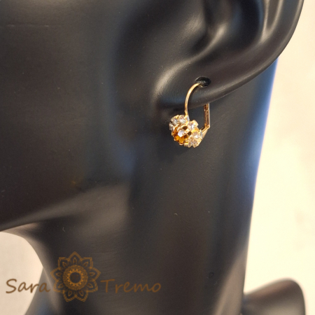 Set bijuterii placate cu aur - cristale de culoarea chihlimbarului [7]