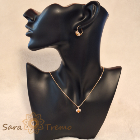 Set bijuterii placate cu aur - cristale de culoarea chihlimbarului [5]