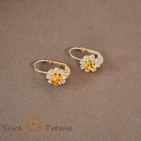 Set bijuterii placate cu aur - cristale de culoarea chihlimbarului [1]