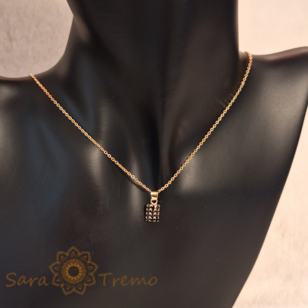 Set bijuterii placate cu aur - cristale zirconia negre [10]