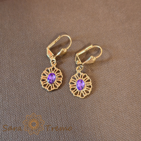 Set bijuterii placate cu aur Mauve Petals [1]
