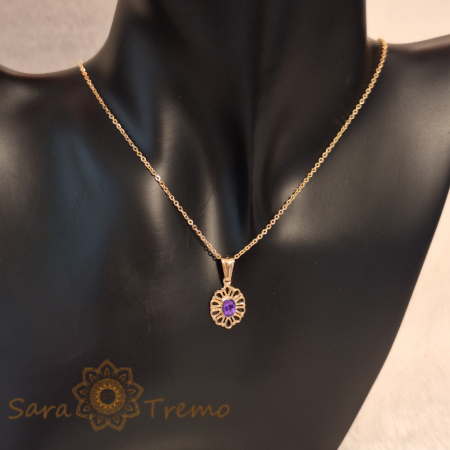 Set bijuterii placate cu aur Mauve Petals [6]