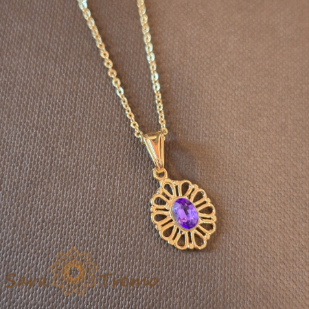 Set bijuterii placate cu aur Mauve Petals [2]