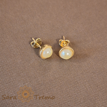 Set bijuterii placate cu aur - perle eco cu aspect de luna plina [3]
