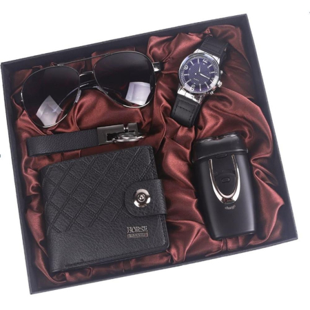 Idei de cadouri - Set cadou pentru bărbați în cutie decorativă - 26 x 22 x 4,5 cm - negru
