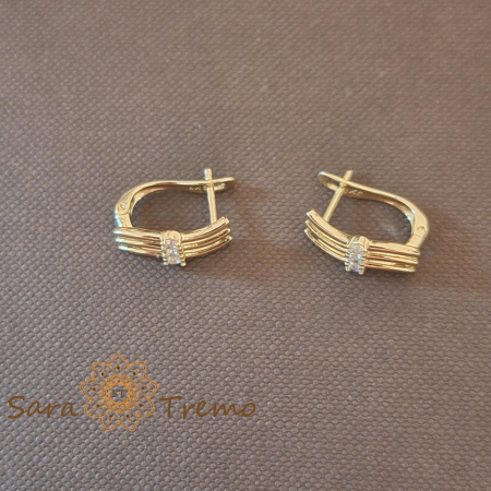 Set cercei si pandantiv model serpuit cu zirconia - placat 14k [5]