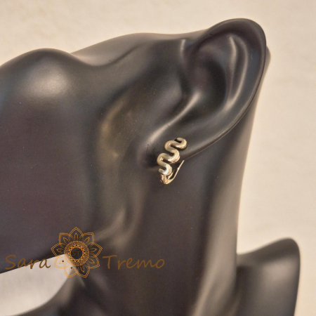 Set cercei si pandantiv design sarpe - placat 14k [5]