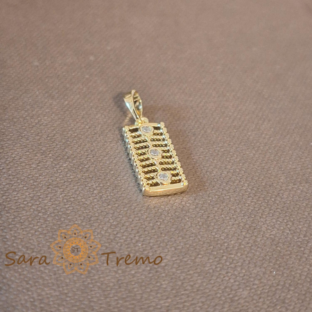 Set cercei rotunzi si pandantiv dreptunghiular cu zirconia - placat 14k [6]