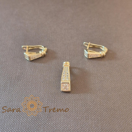 Pandantive - Set Sigiliul Puterii cu cristale zirconia - placat 14k