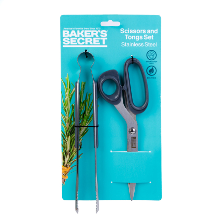 Casa si Gradina - Set cleste bucatarie si foarfeca inox Baker's Secret, accesorii gatit si grill din otel inoxidabil