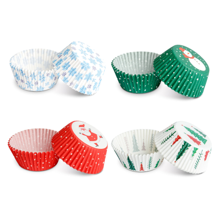 Articole de Sezon, Sarbatori si Evenimente - Set de hartie pentru briose - Craciun - 100 bucati / pachet