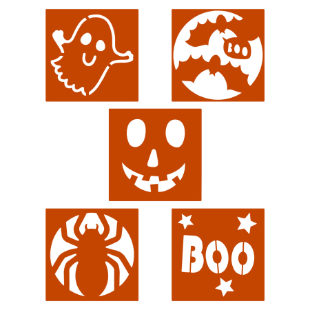 Casa si Gradina - Set de șabloane de Halloween - 5 buc/pachet