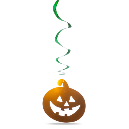 Set decor de Halloween - 12 dovleci - umeraș spiralat cu sclipici [1]