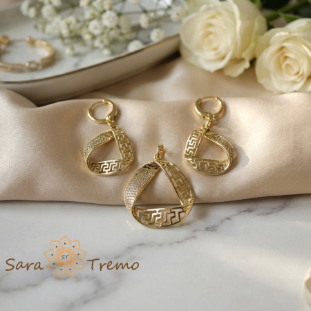 Seturi - Set Triada Imperiala – Set bijuterii placat cu aur 14K cu cristale zirconia