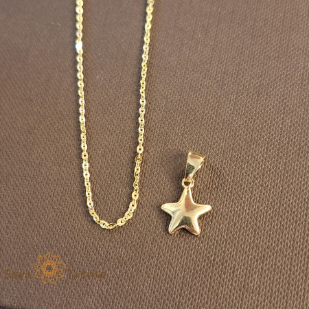 Set lantisor si cercei placate cu aur cu stelute [3]