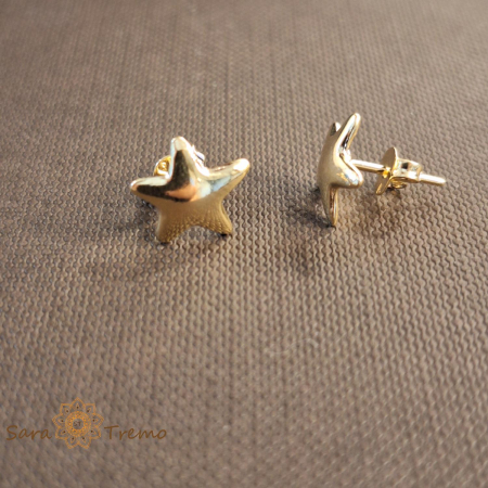 Set lantisor si cercei placate cu aur cu stelute [2]