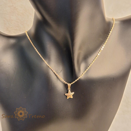 Set lantisor si cercei placate cu aur cu stelute [6]