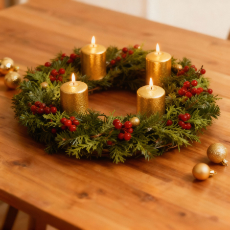 Set lumanari - auriu, fara parfum - 4 x 45 g [0]