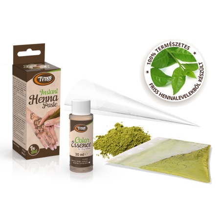 Casa si Gradina - Set Pastă Henna Instant pentru Tatuaje Temporare, 10 g Pudră și 30 ml Esență