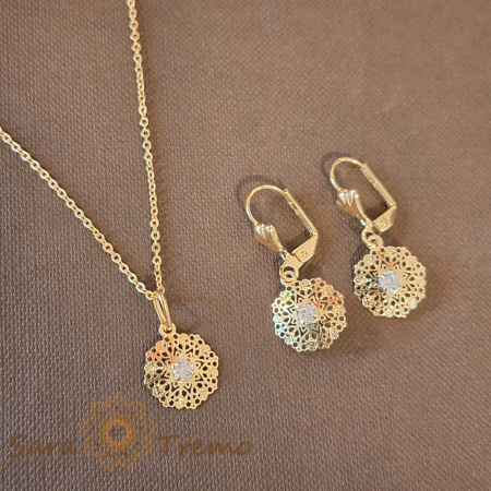 Seturi - Set placat cu aur - 3 piese - model dantelat