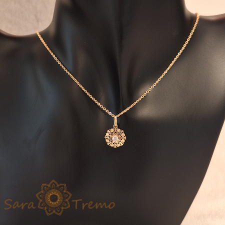 Set placat cu aur - 3 piese - model dantelat [4]