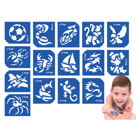 Casa si Gradina - Set Șabloane Tatuaje Temporare pentru Băieți, 15 Bucăți, Reutilizabile