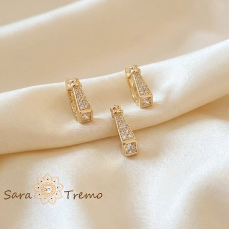 Cercei - Set Sigiliul Puterii cu cristale zirconia - placat 14k