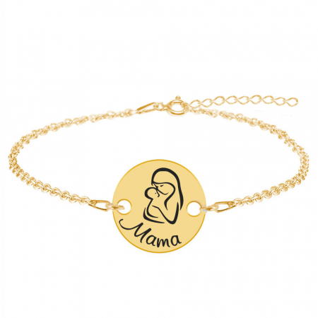 Bratari personalizate - Silvia - Bratara personalizata din argint 925 placat cu aur galben 24K Mama si bebe