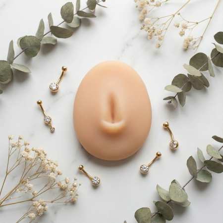 Idei de cadouri - Simulator de buric pentru exersarea piercingului – model realist, silicon