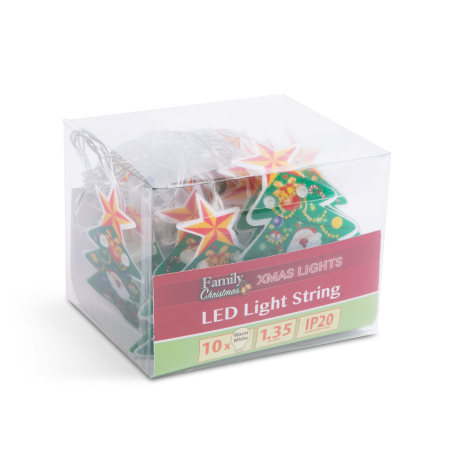 Șir de lumină LED - brad - 10 LED - 1,35 metri - alb cald - 2 x AA [2]