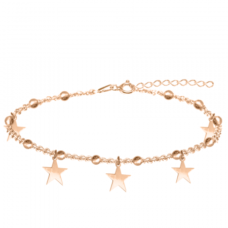 Bratari personalizate - Sirius - Bratara personalizata tip salba cu stelute din argint 925 placat cu aur roz