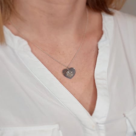Snow Heart - Colier personalizat argint 925 pandantiv inima cu fulg [2]