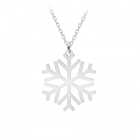 Lantisoare si coliere din argint - Snowflake - Colier personalizat argint 925 cu pandantiv Fulg